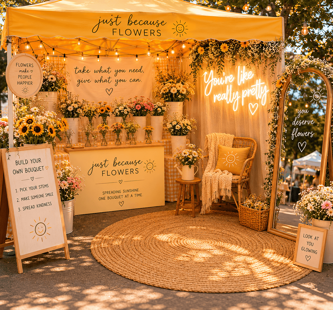 Just Because Flowers market tent