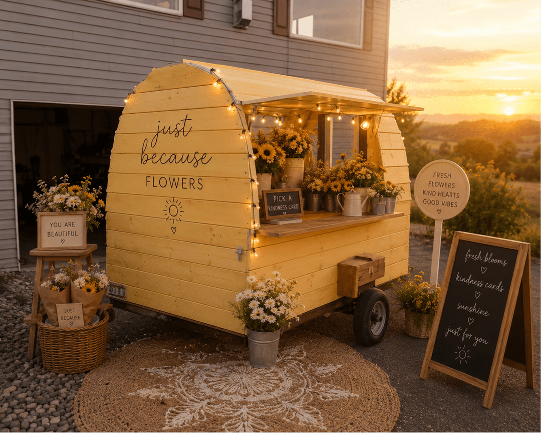 Just Because Flowers mobile trailer